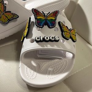 White butterfly CROC Slides